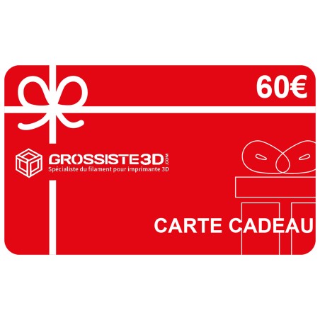 Carte cadeau 60€ Filament 3D idée cadeaux impression 3D