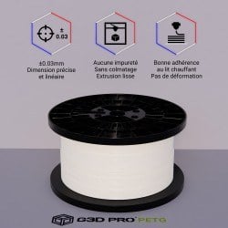 Filament 3D PETG 5 Kg Blanc 1.75 mm