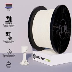Filament 3D PETG 5 Kg Blanc 1.75 mm