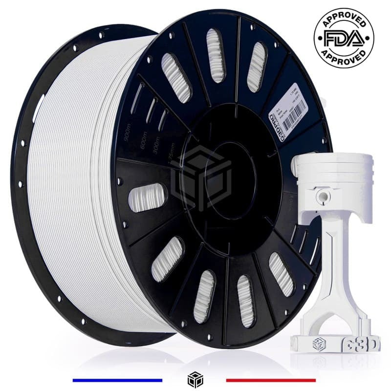 Filament 3D PETG-FS G3D PRO 3 Kg Blanc 1.75 mm Filament 3D PETG-FS G3D PRO 3 Kg Blanc 1.75 mm