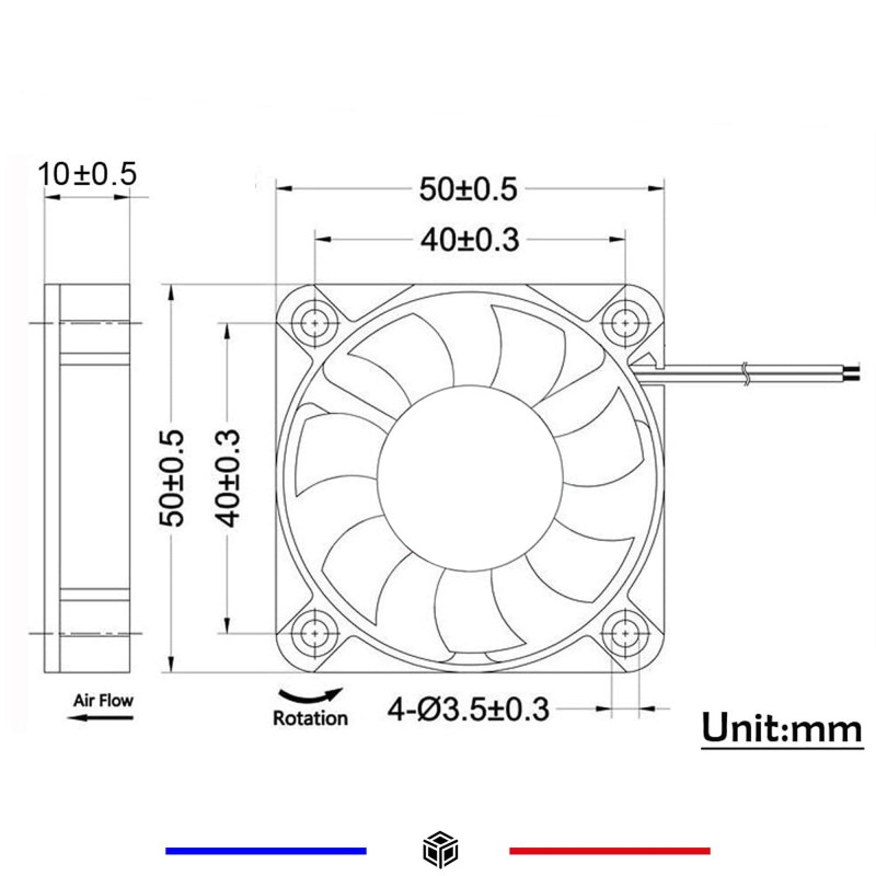 Ventilateur 5010 12V Refroidissement Imprimante 3D - Grossiste 3D