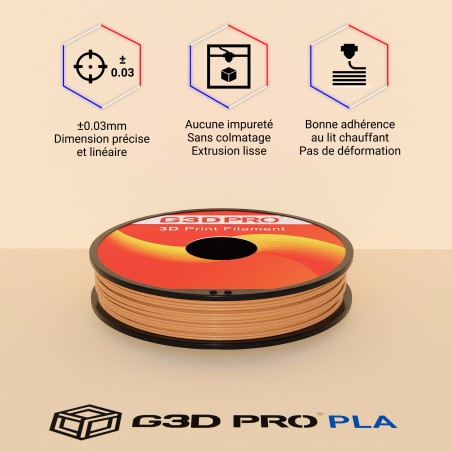 Filament 3D PLA Marron 1,75 mm – Bobine 500 g