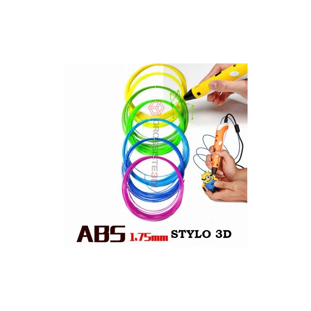 PACK 10 X 5 M RECHARGE STYLO 3D ABS 1.75 MM