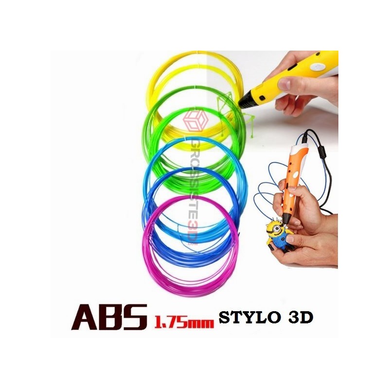 PACK 7 X 5 M RECHARGE STYLO 3D ABS 1.75 MM