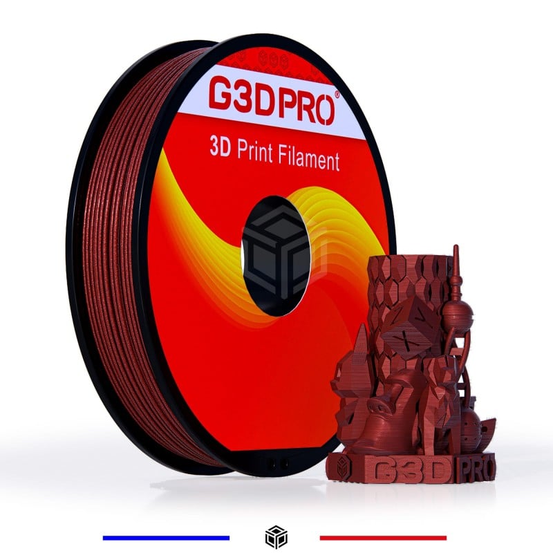 Filament 3D PLA Métallisé Rouge 1.75mm 500g Filament 3D PLA Métallisé Rouge 1.75mm 500g
