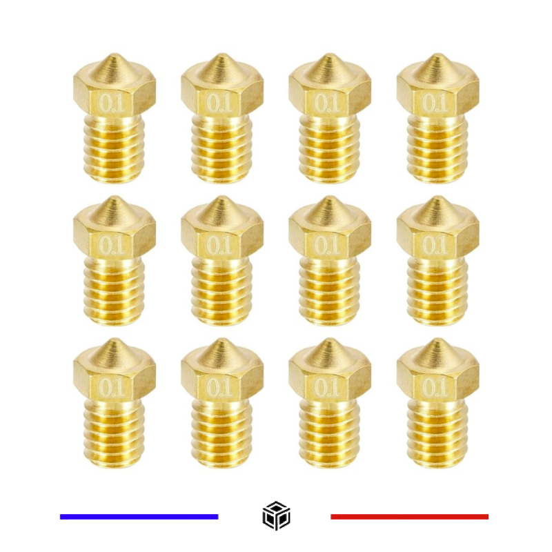 Lot de 12 buses E3D V6 (de 0,1 à 1,2mm)