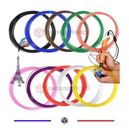 PACK 10 X 5 M RECHARGE STYLO 3D ABS 1.75 MM