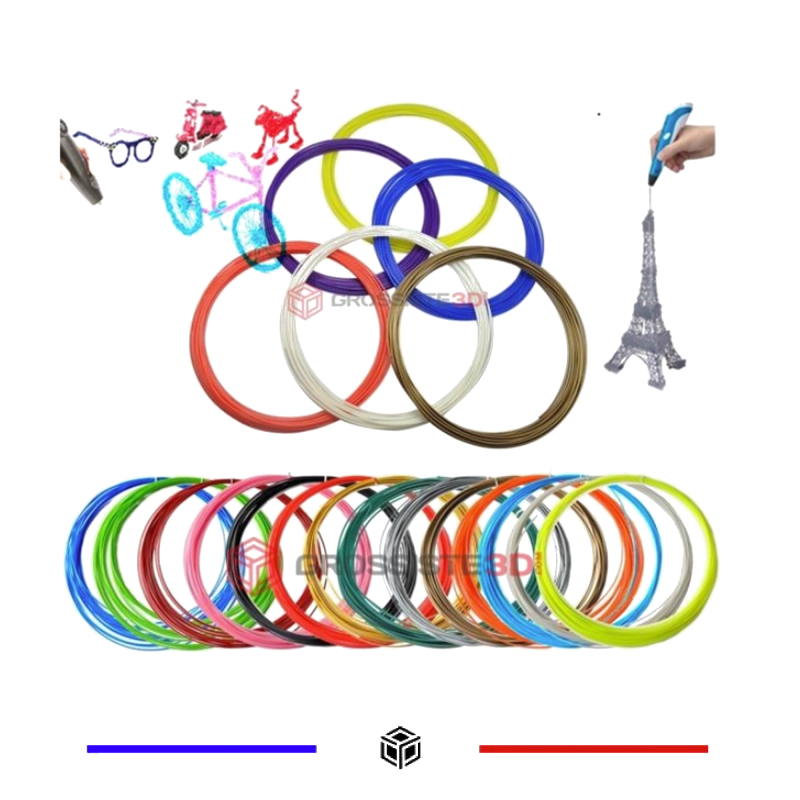 PACK 25 X 5 M RECHARGE STYLO 3D PLA 1.75 MM PACK 25 X 5 M RECHARGE STYLO 3D PLA 1.75 MM
