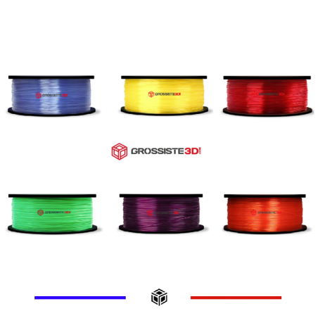 Pack 6 bobines PLA Translucide 1.75mm