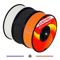 PACK PAILLETTES PLA 1.75MM 1KG (translucide, noir, orange)
