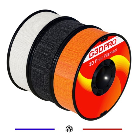 PACK PAILLETTES PLA 1.75MM 1KG (translucide, noir, orange)