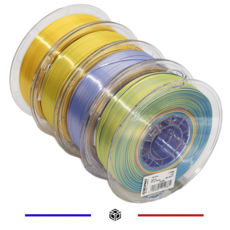 PACK PLA TRICOLORES & BICOLORES SILK GLOSSY 4x1 Kg 1.75 mm