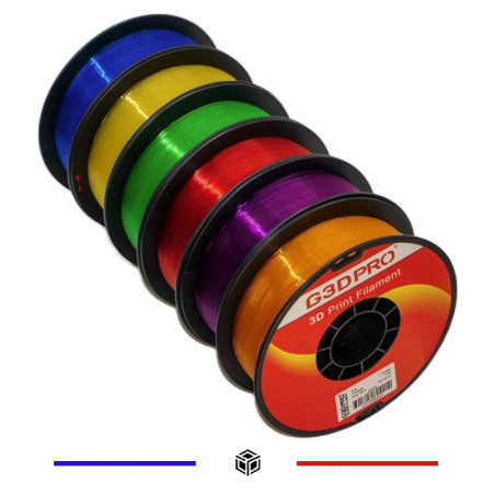 Pack Fil 3D PLA 1.75mm 1KG Translucide