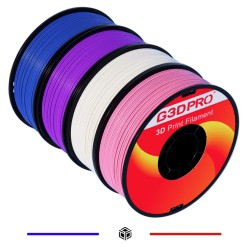 Pack Fil 3D ABS 1.75mm 1KG Rose, Blanc, Violet, Bleu