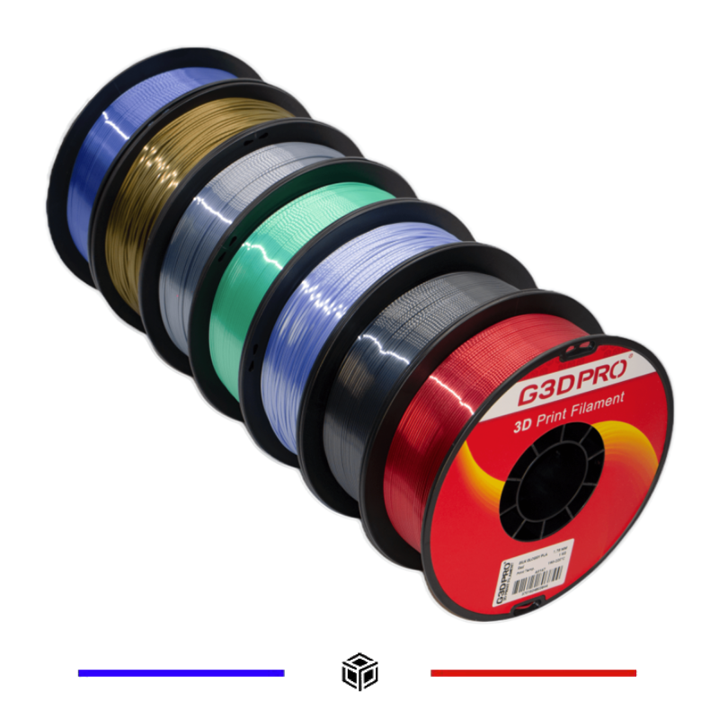 Pack Fil 3D PLA 1.75mm 7x1KG Silk Glossy Pack Fil 3D PLA 1.75mm 7x1KG Silk Glossy