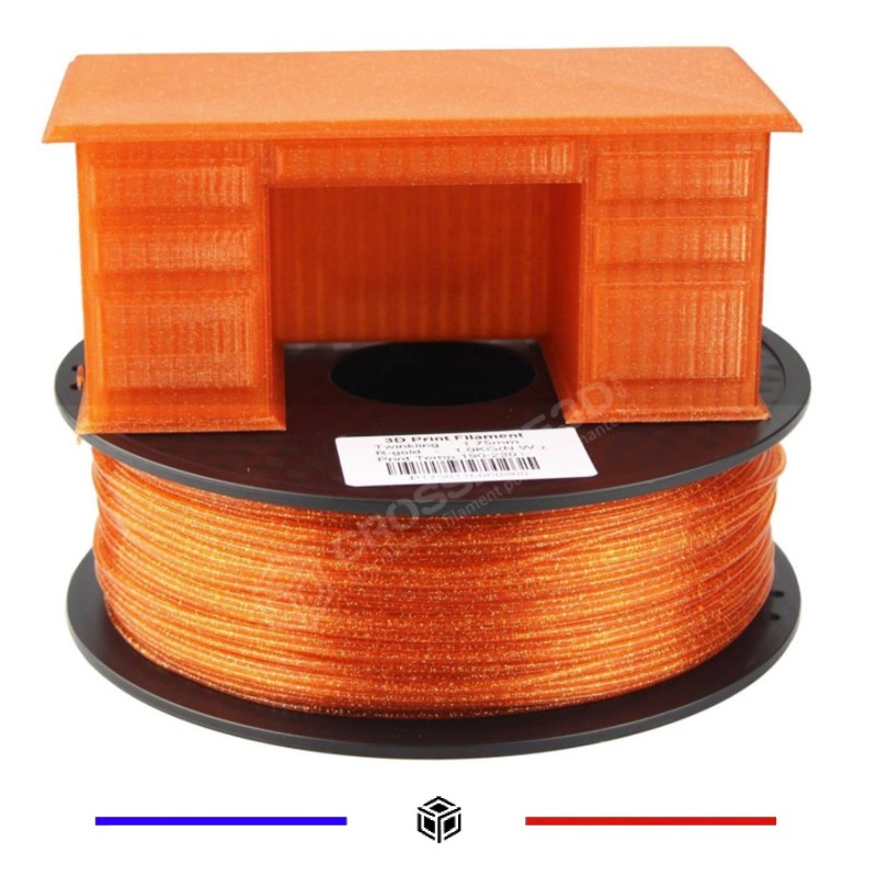 Filament 3D paillette rouge or  PLA 1.75 mm
