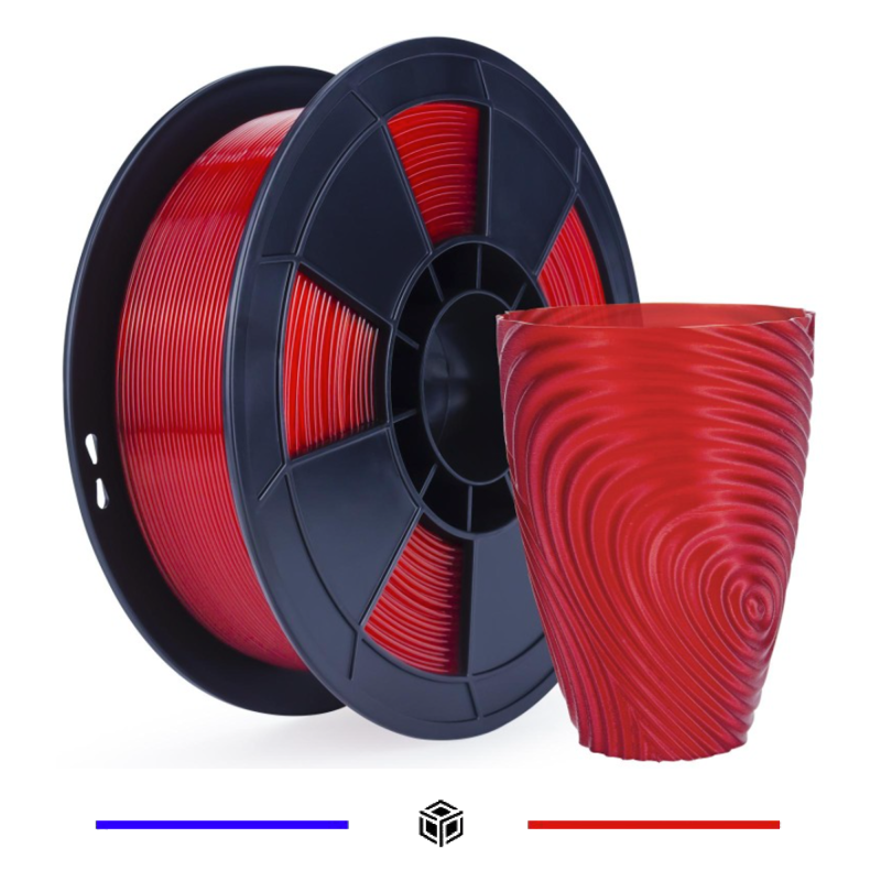 Filament 3D PLA Translucide 500g Rouge 1.75mm