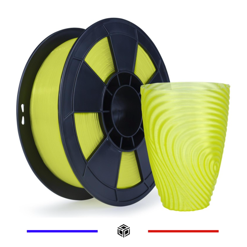 Filament 3D PLA Translucide 500g Jaune 1.75mm