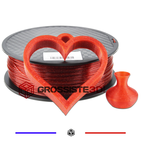 Filament 3D 2.85 mm paillette Rouge Scarlet PLA