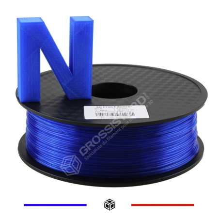 Filament PLA Translucide Bleu 2.85 mm – 1 Kg – Finition mi-transparent