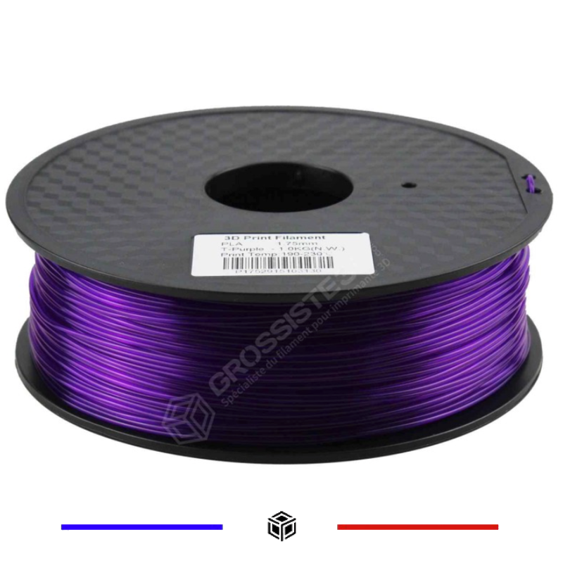 Filament PLA Translucide Violet 2.85 mm – 1 Kg – Transparent brillant