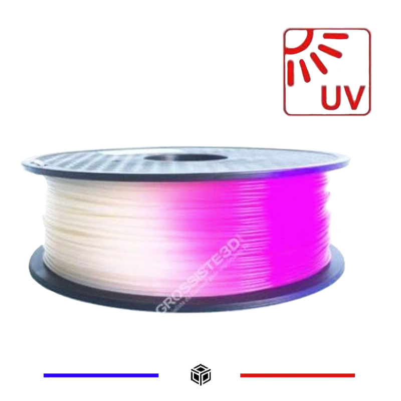 Filament 3D PLA Photosensible 1 Kg Blanc au Violet 1.75mm Filament 3D PLA Photosensible 1 Kg Blanc au Violet 1.75mm