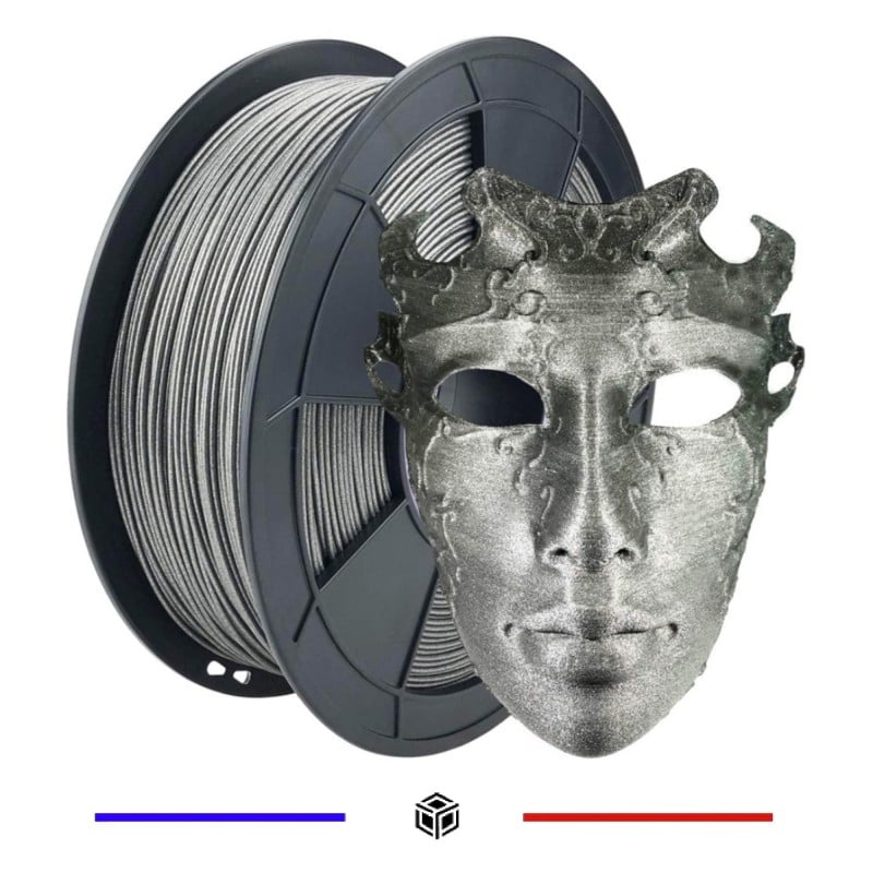 Filament 3D PLA Métallisé Argent 1.75mm 500g Filament 3D PLA Métallisé Argent 1.75mm 500g