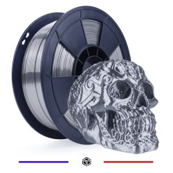 Filament 3D Silk Glossy 500g Argent Gris 1.75 mm