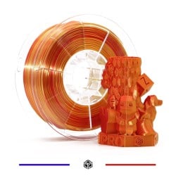 Fil 3D PLA BICOLORE SILK GLOSSY OPALE 1 Kg 1.75 mm Or Rouge