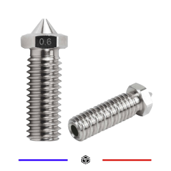 Buse E3D volcano 0.6mm Acier Inoxydable 2.85mm