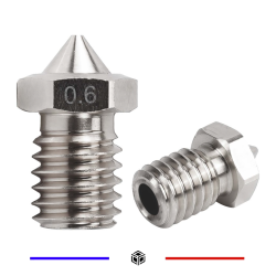 Buse 0,6 mm E3D V6/V5 2,85 mm Acier Inoxydable | Grossiste 3D