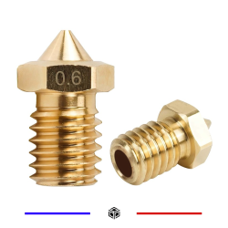 Buse 0,6mm E3D V6 V5 2,85mm Laiton
