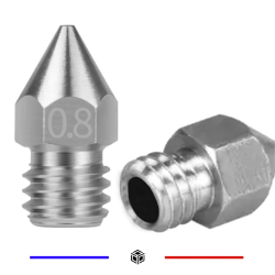 Buse 0.8mm MK8 MK7 2,85mm Acier Inoxydable