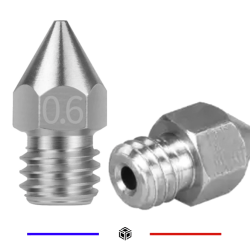 Buse 0.6mm MK8 MK7 1.75MM Acier Inoxydable