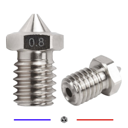 Buse 0,8mm E3D V6 V5 1,75mm Acier Inoxydable