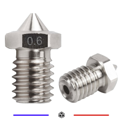 Buse 0,6mm E3D V6 V5 1,75mm Acier Inoxydable