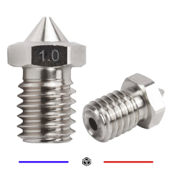 Buse 1,0mm E3D V6 V5 1,75mm Acier Inoxydable