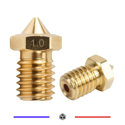 Buse 1.0mm E3D V6 V5 1,75mm Laiton