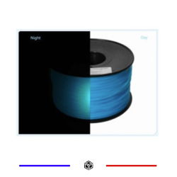 Filament PLA Phosphorescent 1.75 mm Bleu par 10 mètres