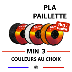 Lot de 3 bobines de Fil 3D PLA Twinkling , couleurs au choix - 1kg - 1,75mm