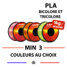 Lot de 3 bobines de filament 3D PLA bicolore/tricolore