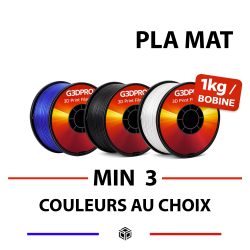 Lot de 3 bobines de filaments pour imprimante 3D au choix - 1,75mm - PLA - MAT