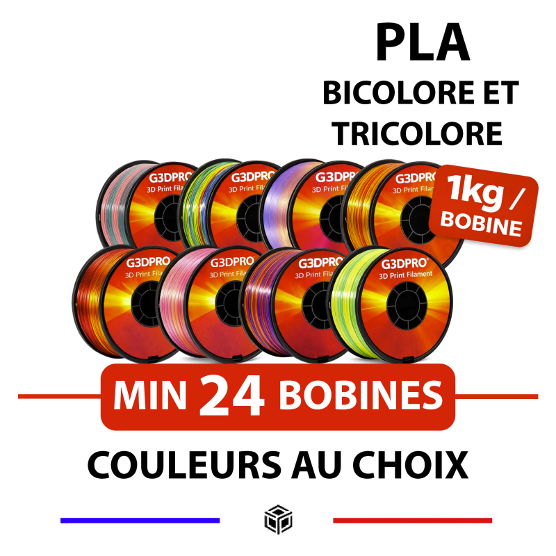 Pack complet de 24 bobines de fil pour imprimante 3D - 1kg - 1,75mm - pack à composer soi même