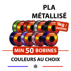 Méga pack de 50 KG de fils 3D et filaments pour imprimantes 3D - PLA Effet métallisé - 1,75mm - 1KG