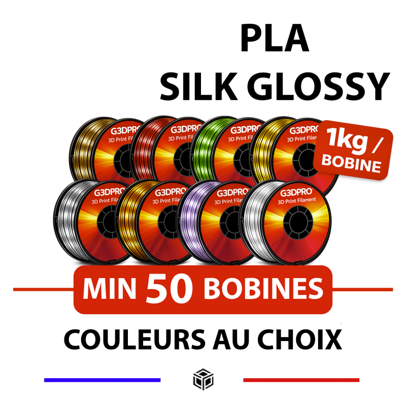 Pack de 50kg de filament pour imprimantes 3D à prix cassé - PLA Silk Glossy - 1,75mm