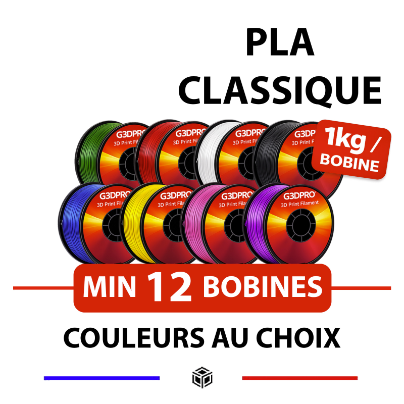 Lot de 12 bobines de filament au choix, 1,75mm, 1kg