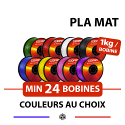 Lot de 24 bobines de filament pour imprimante 3D - PLA Mat - 1,75mm - 1kg - couleurs sur mesure