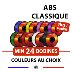 Lot de 24 kilo de filament pour imprimante 3D - ABS PRO - Couleurs au choix - 1,75mm
