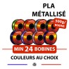 Pack de 12 KG de matière pour imprimante 3D PLA Métallisé - 24 bobines de 500g - couleurs au choix - 1,75mm