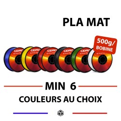 Lot de 6 spool de filament 3D FDM - PLA MAT format 500g - 1,75mm